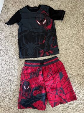 Spiderman Kids Two-Piece Swim Set - Black & Red (M)